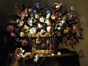 Arellano, Juan de Basket of Flowers c oil painting